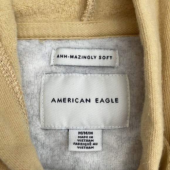 🌼2 for $20🌼 American Eagle Ahh-Mazingly Soft Yellow & Grey Colourblock Hoodie - Picture 2 of 10